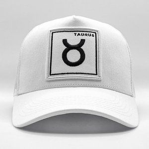 TAURUS Zodiac White Trucker Hat Mesh Snapback Cap